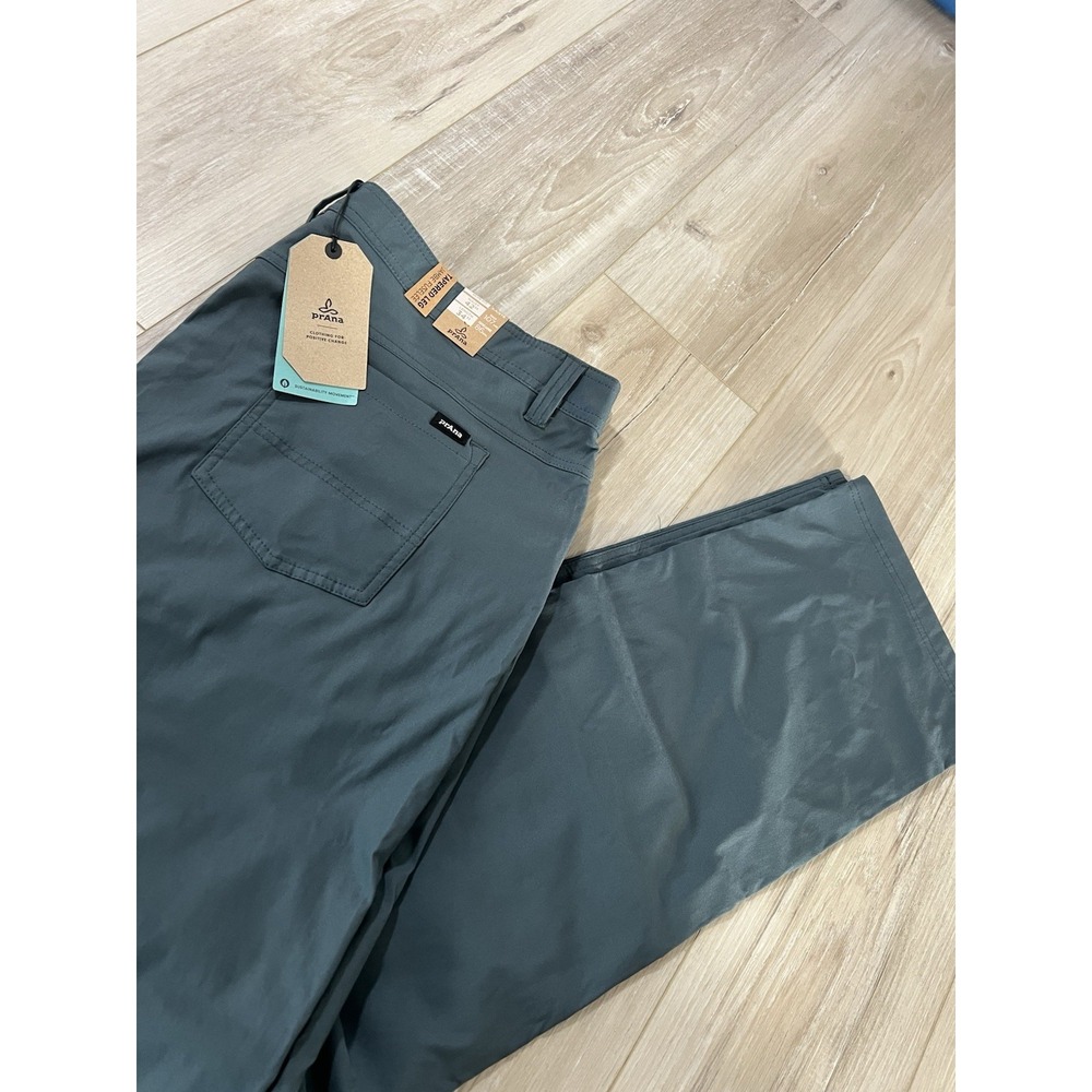 PrAna Pants Mens 42/34 Blue Brion Slim Fit Recycled Nylon Hiking Stretch Outdoo